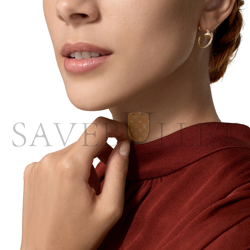 CARTIER JUSTE UN CLOU HOOP EARRINGS, SMALL MODEL, PAVED B8301430 CARTIER JUSTE UN CLOU HOOP EARRINGS, SMALL MODEL, PAVED B8301430